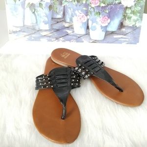 Black Studded Gladiator Sandals